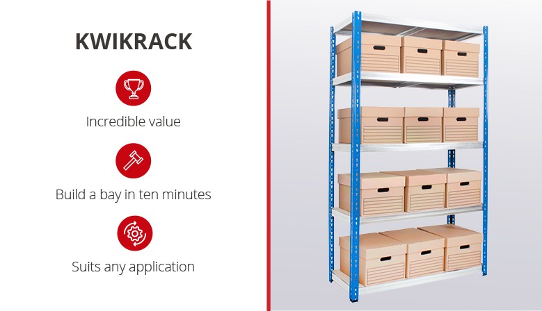 Kwikrack offers a robust shelving storage solution for any purpose
